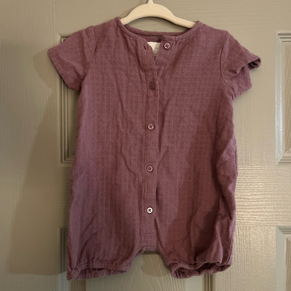 Zara Kids Mauve Button-Up Romper